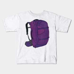 Travel Backpacking Backpack Drawing Kids T-Shirt